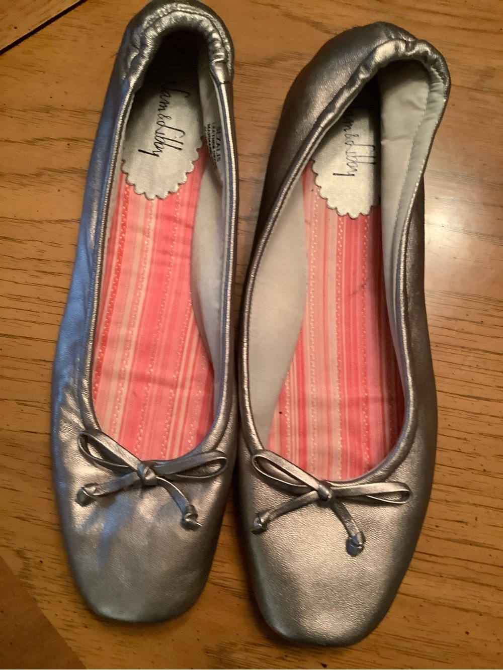 Sam & Libby Metallic Gold Bow Ballet Flats